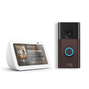 Bague porte-batterie avec Echo Show 5 Vidéo en direct de face à face Dialogue bidirectionnel