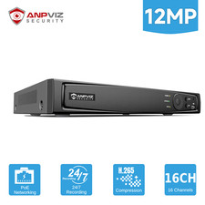 ANPVIZ 12MP 16CH NVR POE IP AI Security Camera System Video Recorder NDAA H.265