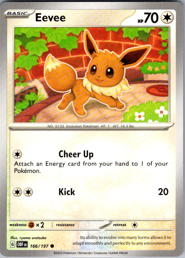 Eevee Obsidian Flames 166/197 Common Pokemon Near Mint