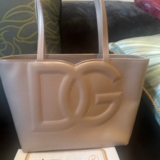 Dolce & Gabbana Leather Shopper Tote Handbag lilac COA