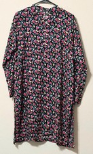 Women's Tunic Top Kurti Kurta Short Shirt Black Floral Print Size Large 46