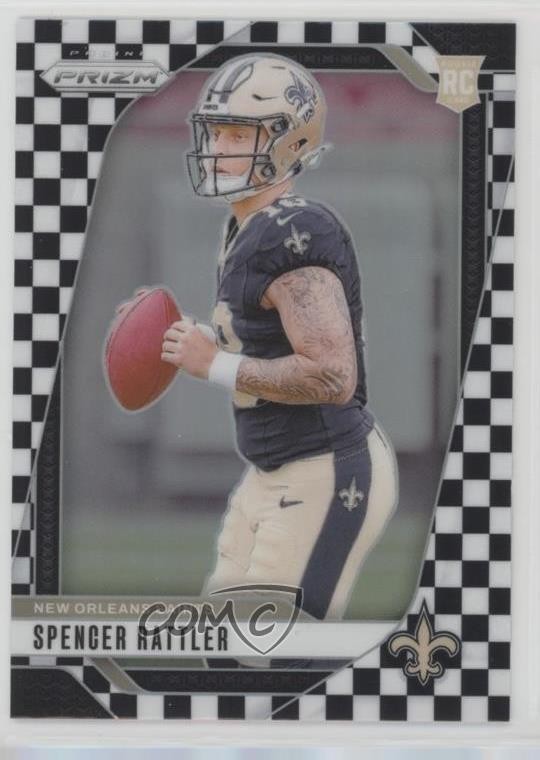 2024 Panini Prizm Rookies Black & White Checker Prizm Spencer Rattler #388 7rf