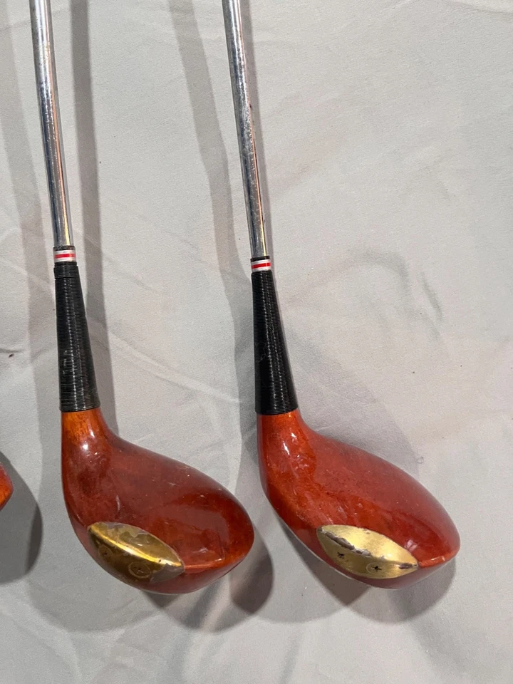 Ben Hogan Apex Driver, 1,3,5 Woods Persimmon heads. Original Shafts and Grips. - Image 4 of 4