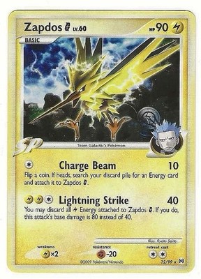 Pokémon TCG - Zapdos G 12/99  Holo Rare - Platinum Arceus - EXCELLENT CONDITION 