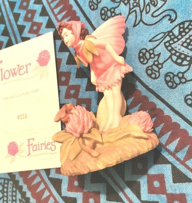 VINTAGE DANBURY MINT FLOWER FAIRIES ''THE RED CLOVER FAIRY'' FIGUR 1988