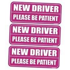 New Driver Car Magnet - Colorful, Reflective, Weather-Resistant - Pink/Pink