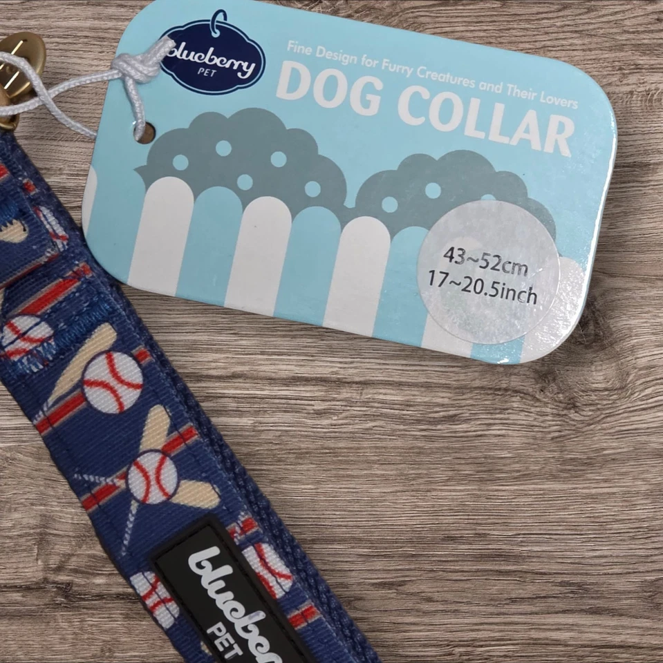Blueberry Pet Sports Fan Béisbol Lona Ajustable Collar para Perro Nuevo con Etiquetas-Lg.17-20.5 pulgadas Foto 4 de 4