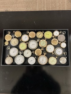 VINTAGE POCKET WATCH LOT 26 WATCHES GF Solid Silver Nickel FOR REPAIR