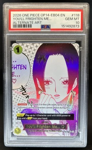 2026 One Piece You'll Frighten Me...  Rare Alt Art #OP14-118 PSA 10 GEM MINT