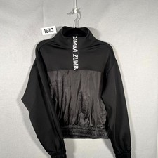 Zumba Wear Shimmer Jacket Womens Small Black Stretch Quarter Zip Mock Neck