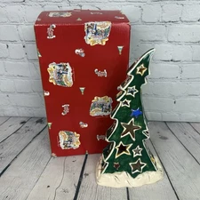 Blue Sky Clayworks Christmas Tree Candle Holder Glitter Heather Goldminc 2004