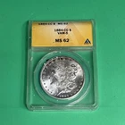1884 CC MORGAN SILVER DOLLAR ANACS MS-62 #Z