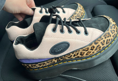 Dr. Martens BUZZ 5-Eye Leopard Spot Hair on & Suede Shoes MSRP$195