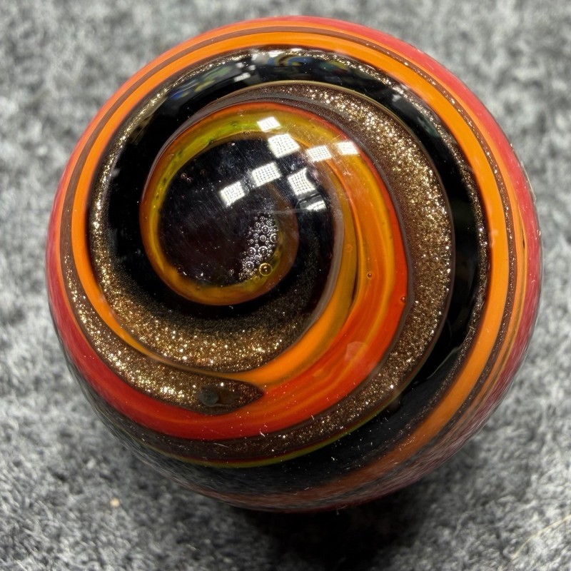 Handmade Marble Gold Lutz ( corkscrew - Spiral ) 1 Inch +-  (S11)