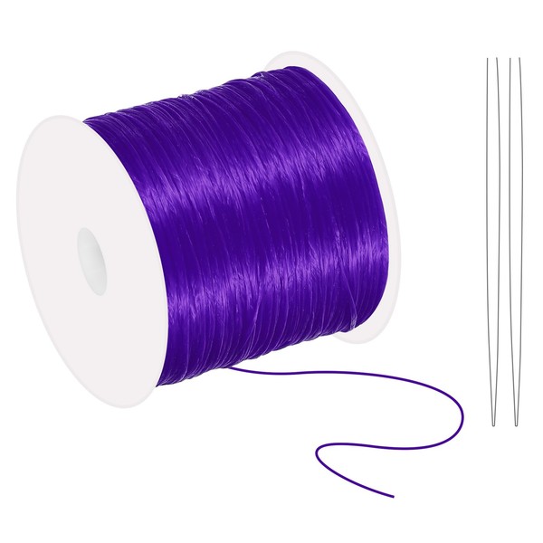 131 Yards Dehnbares Armbandband, 0,8 Mm, Elastisches Band FüR ArmbäNder, Lila-image