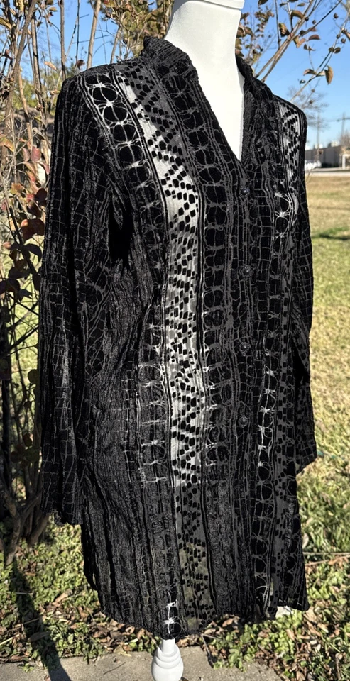 Top de terciopelo negro de colección años 90 Y2K caprichoso hada bruja renacimiento largo pequeño nuevo con etiquetas Foto 2 de 4