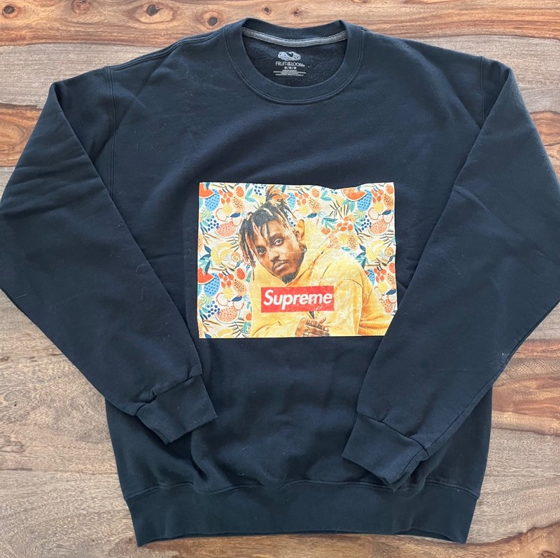 Supreme Crewneck Black Sweatshirt, Size M
