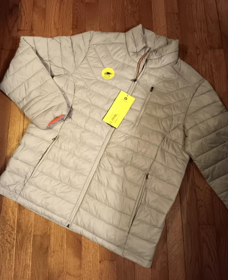 Jaqueta acolchoada Xersion masculina leve tamanho grande cinza nova com etiquetas  - Imagem 4 de 4