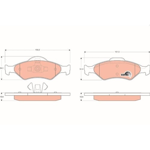 Bremsbelagsatz Scheibenbremse TRW GDB1418 Cotec FüR Ford Mazda Vorderachse-image