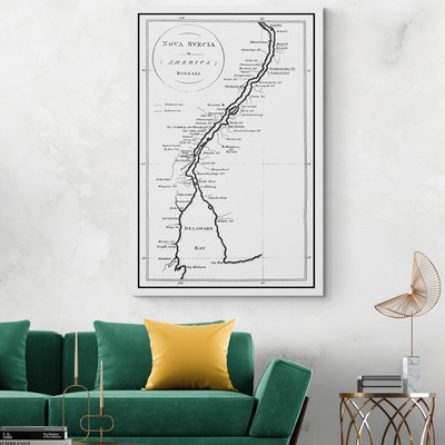 1655 Map of New Sweden Swedish Settlements Delaware River Indigenous Territories