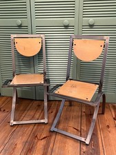 2 Sinus Stühle Stuhl Karl Friedrich Förster KFF Metall Holz 90er Design