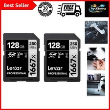 High-Speed Lexar 1667x 128GB UHS-II SD Cards - 2-Pack for Professional Use
