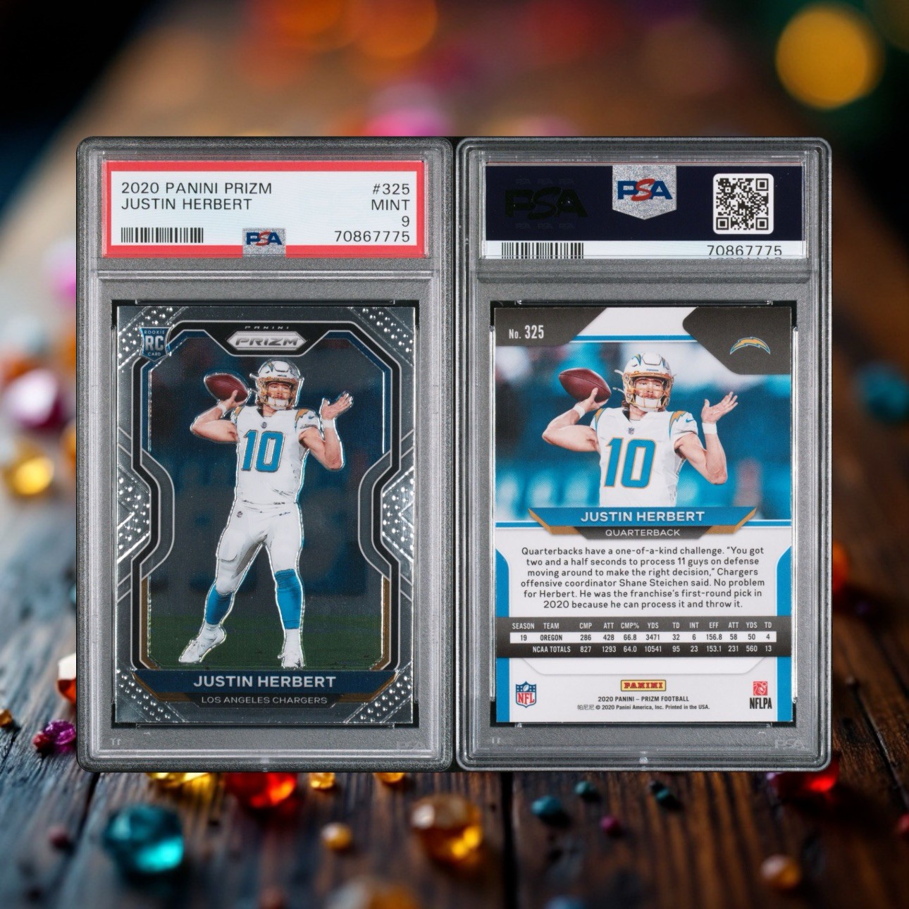 2020 Panini Prizm - Rookie Justin Herbert #325 PSA 9