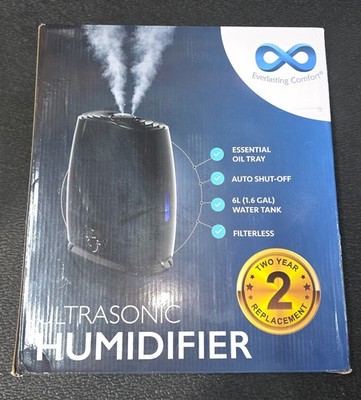 Everlasting Comfort 6L Cool Mist Ultrasonic Humidifier Large Rooms Hum-B-GFTC