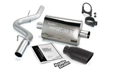 Banks 51312-b 2.5 Single Monster Exhaust W Black Tip For 97-99 Jeep Wrangler Tj