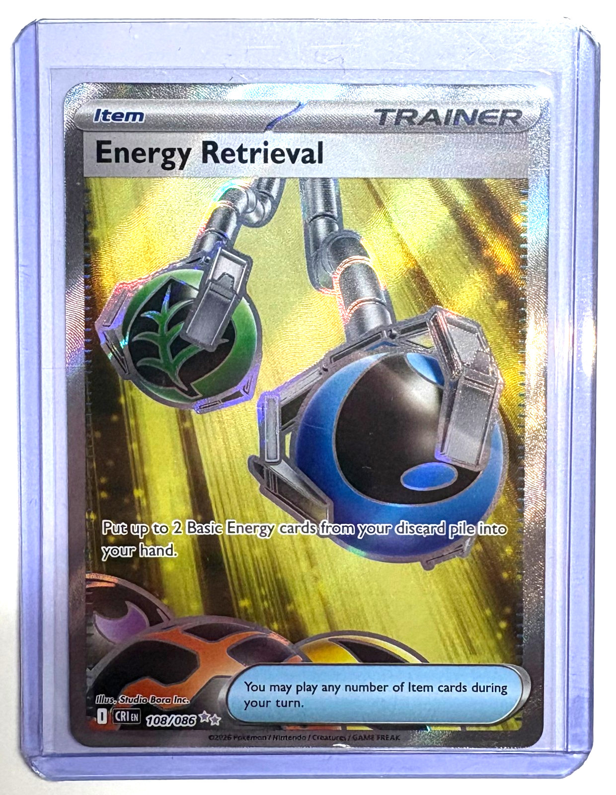 Pokémon 2026 Chaos Rising Energy Retrieval 108/086 Ultra Rare Rarity Card