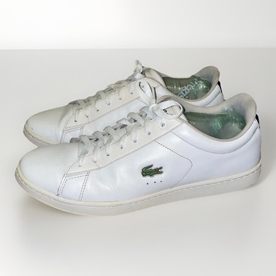 Lacoste Carnaby Evo 119 Mens 10.5 White Blue Leather Sneakers Shoes Classic Low