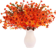 7 Bündel Kunstblumen Herbststrauß, 36cm Blu...