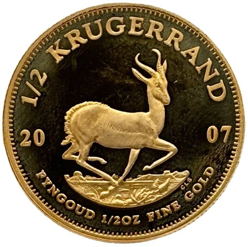 Photo of a 2007 Gold Krugerrand 1/2 oz from an eBay listing that sold on May 3, 2026