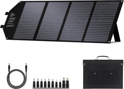 Powkey 100W faltbares Solarpanel, 3 Ausgänge USB-C, QC3.0, 18VDC