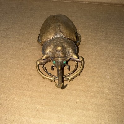Carota Elephant Beetle Figure With Turquoise Stone