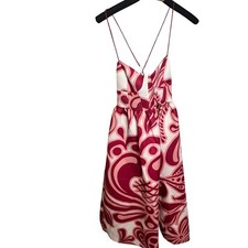 ASOS DESIGN Pink Abstract Floral Strappy Midi Dress Size 4 Sweetheart Neckline