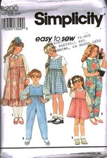 8200 Vintage Simplicity Sewing Pattern Girls 1990s Jumper Jumpsuit Blouse OOP 6x