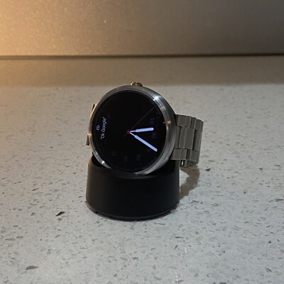 Motorola Moto 360 Metal Case Silver Link Bracelet Men's Smartwatch