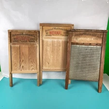 Three NATIONAL WASHBOARD CO Washboards - 850, 441, 444 - Farmhouse Aesthetic