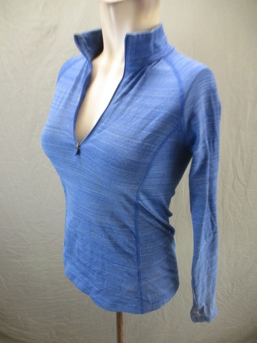 REEBOK Size XL(14-16) Girls Blue 1/2 Zip Stand Collar Slim Athletic Pullover 808 - Picture 3 of 9