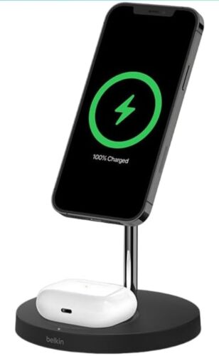 Belkin Boost Charge Pro 2-in-1 Wireless Charger Stand with MagSafe - White - Imagen 1 de 6
