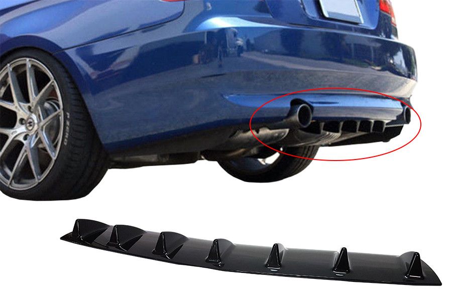 Glossy BLACK Painted Diffuser Trim Compatible for VW Fox Rear Hatch Apron Bumper