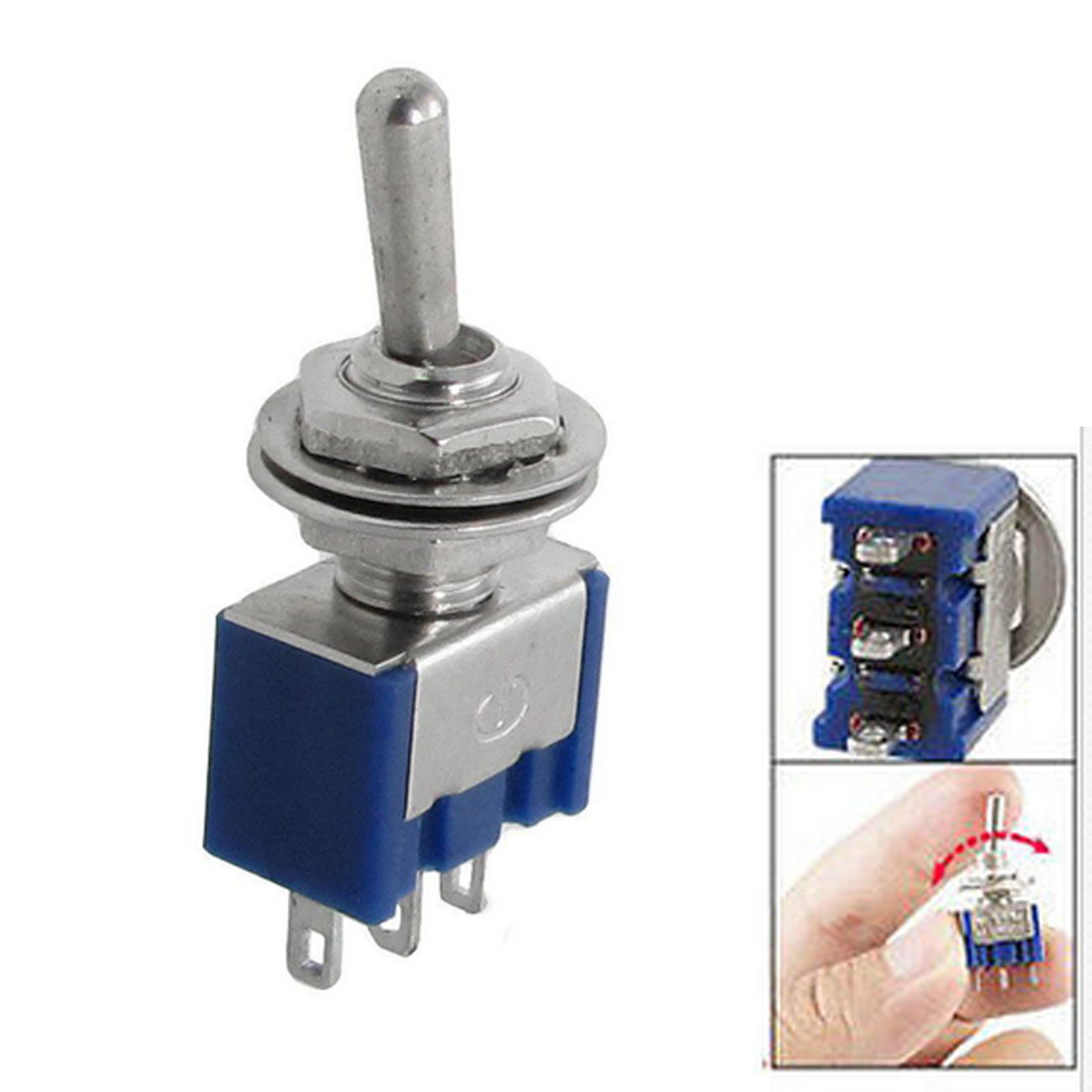 5pcs Blue AC125V 6A 3-Pin SPDT ON/OFF/ON 3 Position Mini Toggle Switch ...