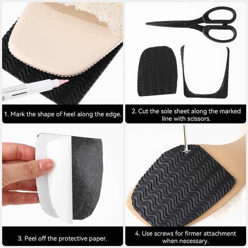 Shoe Heel Pads Shoe Heel Repair Kit 4 Pcs Adhesive Stickers anti Slip Thickness - Picture 4 of 7