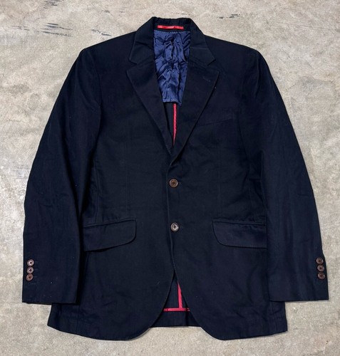 Hackett London Sport Coat Blazer Jacket Size 38r Black Cotton EUC Casual