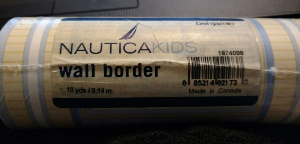 Papel pintado Nautica Kids Benjamin borde de pared azul amarillo alfabeto guardería 10 yardas Foto 3 de 3