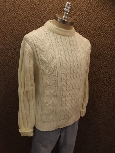 Cable Knit Fisher Aran Sweater Mens 