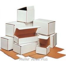 100 - 6 x 6 x 4 White Corrugated Shipping Mailer Packing Box Boxes