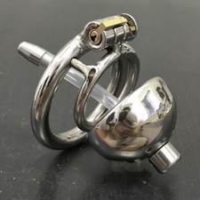 Stainless Steel Male Chastity Device Short Cage for Men Metal Locking Belt Z5-3
