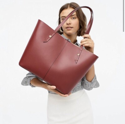 j crew tote leather